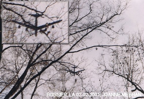 Chemtrails over Bossier, LA on 02-02-2001