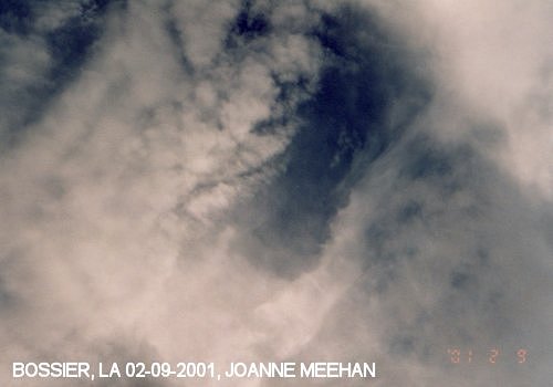 Chemtrails over Bossier, LA on 02-09-2001
