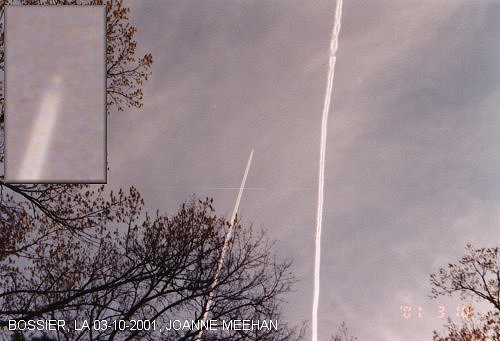 Sprayings over Bossier, LA on 03-10-2001