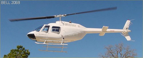 Bell 206B helicopter, white