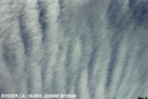 Chemtrail sprayings over Bossier, LA on 10-22-2000