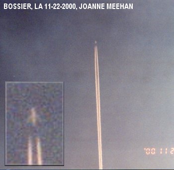 Chemtrail sprayings over Bossier, LA on 11-22-2000