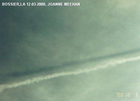 chemtrail sprayings at Bossier, LA, 12-03-2000