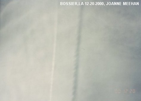 Chemtrails over Bossier, LA on 12-20-2000