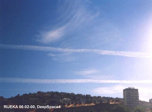 Chemtrails over Rijeka, Croatia on 06-02-00