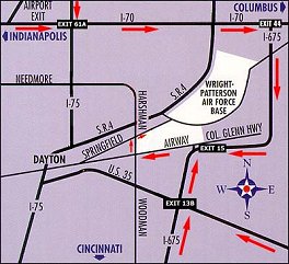 Wright-Patterson AFB area road map